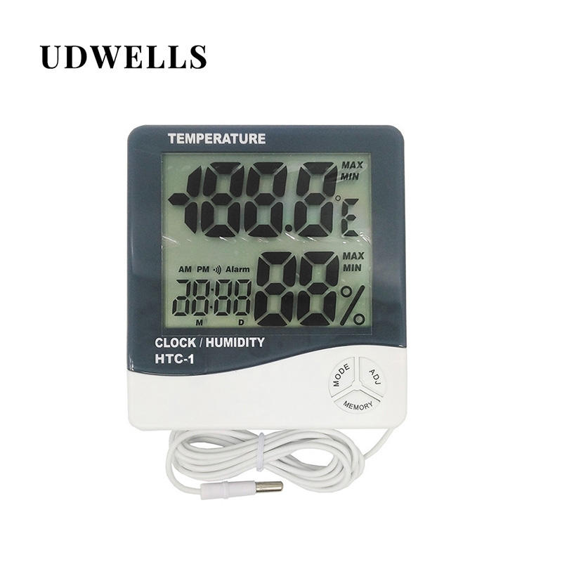 Termohigrómetro digital de pantalla LCD grande de temperatura exterior para invernadero